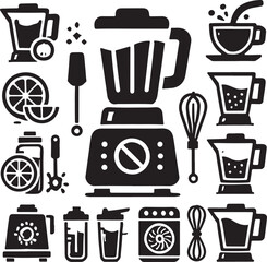 Blender silhouette vector with white background