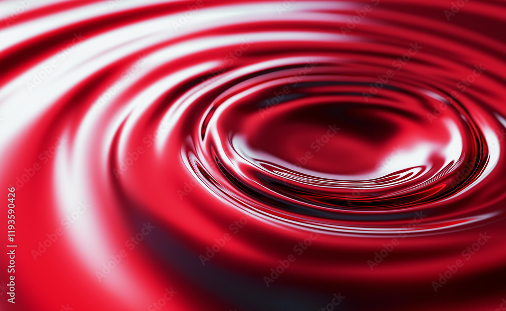 Aufkleber a close-up of a red liquid ripple pattern with smooth reflections, evoking calmness and abstract bea