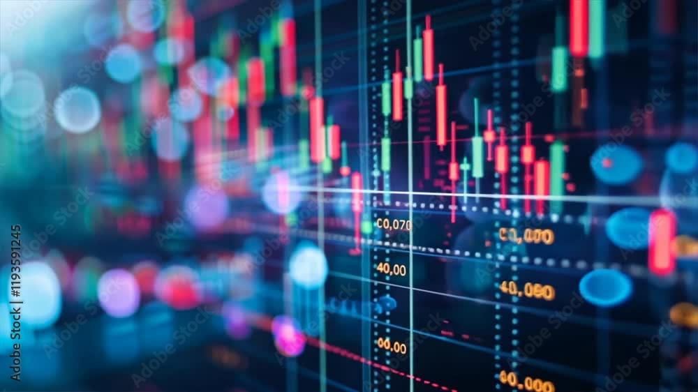 Leinwandbilder colorful digital stock market data visualization dynamic financial graphs and analytics for investme