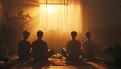 Young Christians Praying Together, Holding Hands, And Seeking Forgiveness And Faith With The Bible In Group Prayer At Home.