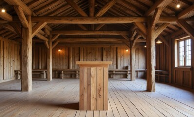 Warm wooden interior with rustic charm