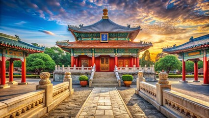 Fototapeta premium Majestic Main Altar, Temple of Earth, Beijing - Ancient Chinese Architecture, Religious Site