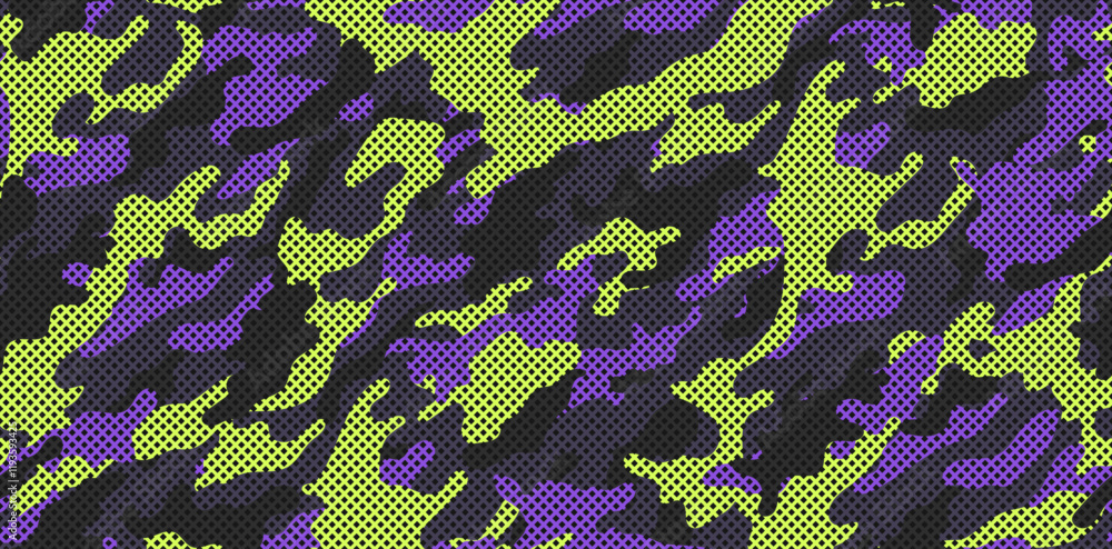 Poster stylish camouflage military pattern, seamless pattern with grid. vector camouflage pattern for cloth