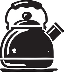 Hot pot silhouette vector with white background