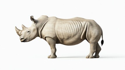 Obraz premium White Rhinoceros Profile Studio Shot (1)