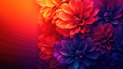 Obraz premium Vibrant Floral Abstract with Bright Colorful Blooms Against Radiant Background