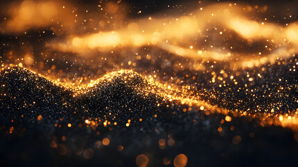 black background with gold glitter 