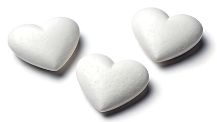 Obraz premium Set of white heart isolated on white background