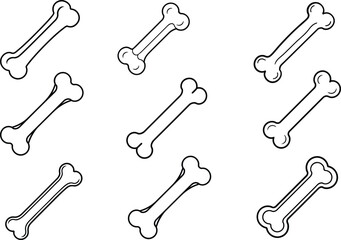 dog bone silhouette line art 