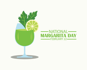 National Margarita Day design template concept observed on February 22. Food and Beverage Vector Illustration.