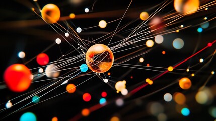 Abstract theoretical physics setups featuring particle diagrams harmonic motion in advanced laboratory visuals