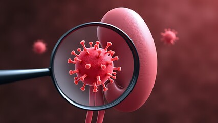 kidney virus infection magnified 3d