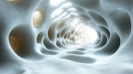 Obraz premium A long tunnel with many holes in it