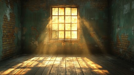 A window in a room with sunlight shining through it