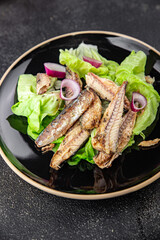 mackerel can seafood salad fresh tasty food dish delicious gourmet food background on the table rustic food top view copy space keto and paleo diet Vegetarian  food pescetarian diet
