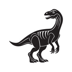 Obraz premium dinosaur silhouette, black and white silhouette, vector and illustration