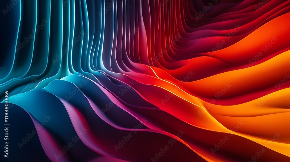 Aufkleber abstract colorful waves flowing gradient design
