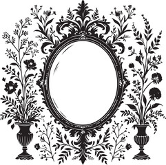 Mirror Frame icon silhouette vector with white background