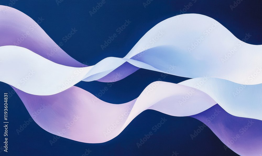 Poster abstract flowing waves with pastel colors creating dynamic and minimalistic aesthetic in modern art 