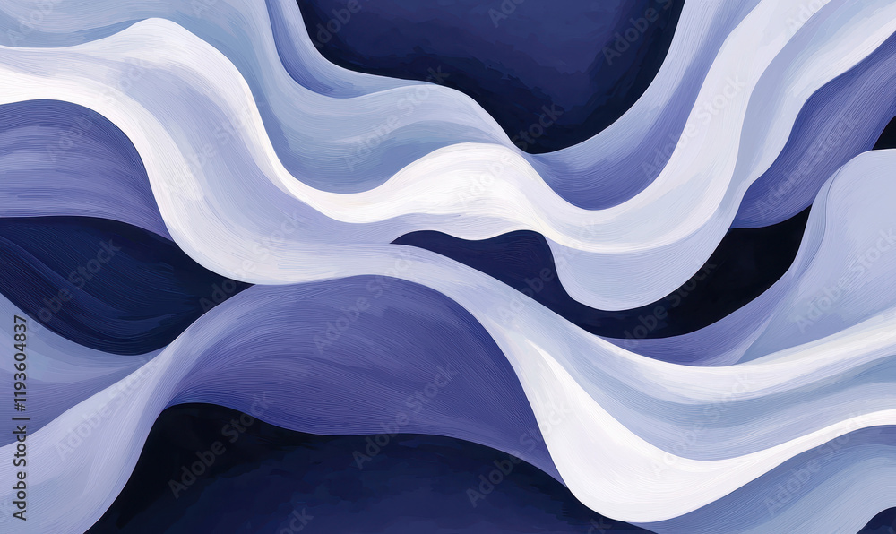 Poster elegant flowing blue and white abstract wave patterns with dynamic textures and fluid movements for 
