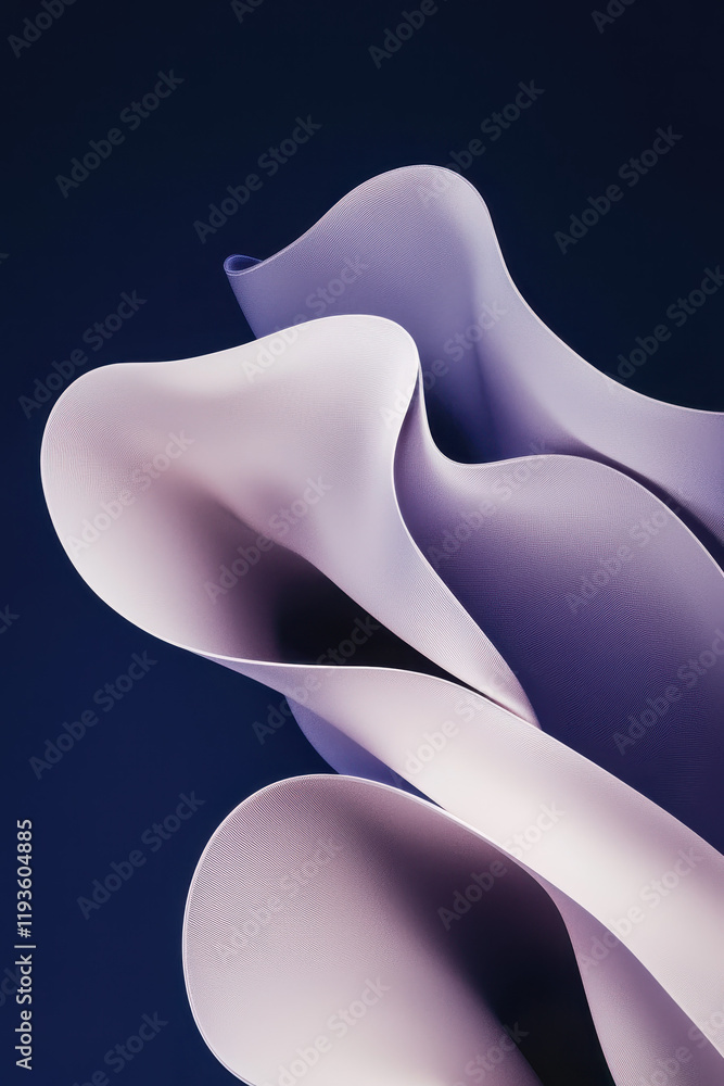 Poster captivating abstract sculpture with fluid shapes and soft textures in modern aesthetic design