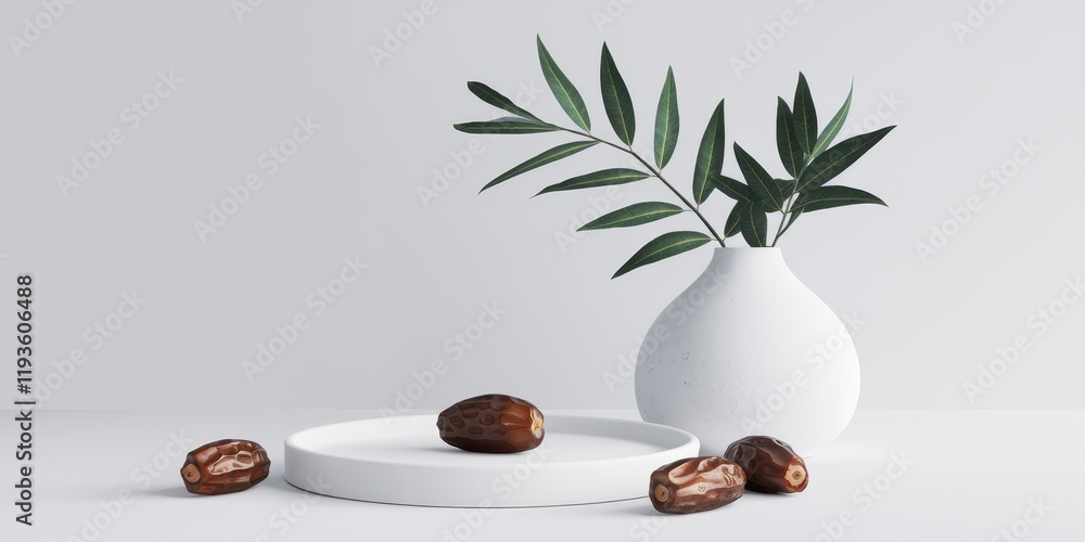 Poster dates and greenery in a minimalist setting