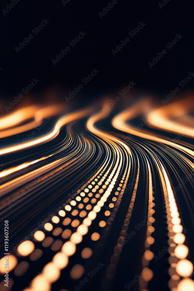 Poster captivating abstract digital waves in glowing motion showcase futuristic technology concepts and dyn