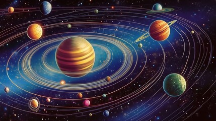 Orbital patterns of planetary systems intersecting gravitational forces angular momentum represented with astrophysical precision