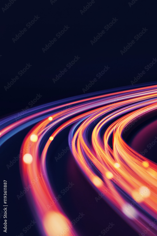 Aufkleber Dynamic Neon Light Trails Creating a Futuristic and Vibrant Vision of Speed and Innovation in a Technological World