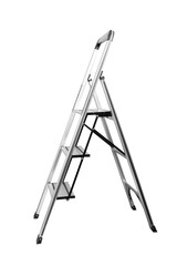 Metal ladder on white