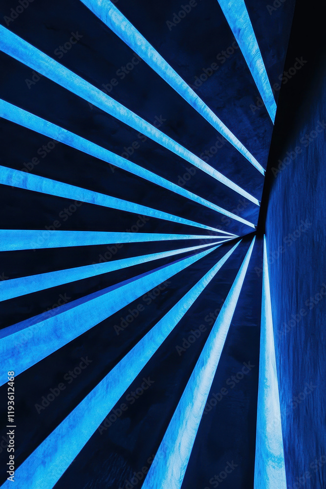 Aufkleber explore the dynamic interplay of light and architecture in a modern geometric space