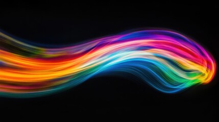 Vibrant Rainbow Light Trails Abstract Art Photography