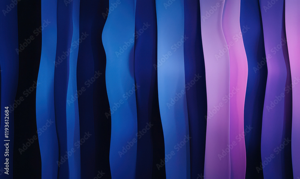 Poster mesmerizing abstract wave pattern with vibrant blue and purple gradient colors for modern artistic d