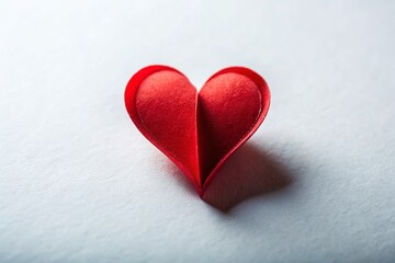 Fototapeta premium Miniature Red Paper Heart, Tilt-Shift Photography, Valentine's Day, Romantic, Craft