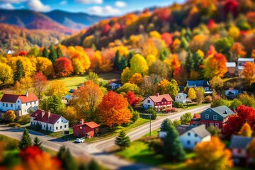 Fototapeta premium Miniature World Awareness Month: Seasonal Support & Hope, Tilt-Shift Photography