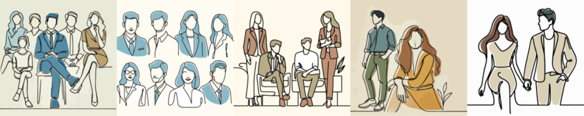 Vector collection of male and female models