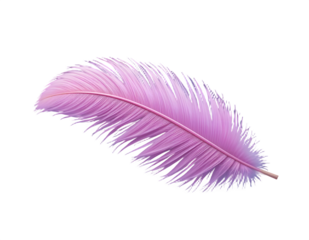 pink and blue 3d rendering of a feather isolated
