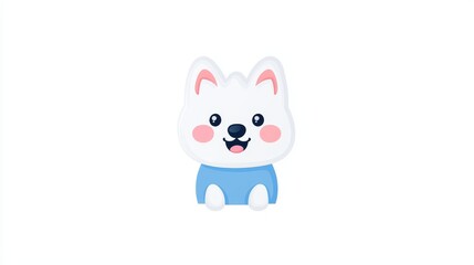 A cute cartoon puppy dog outline illustration, contemporary in design, displayed on a white background.