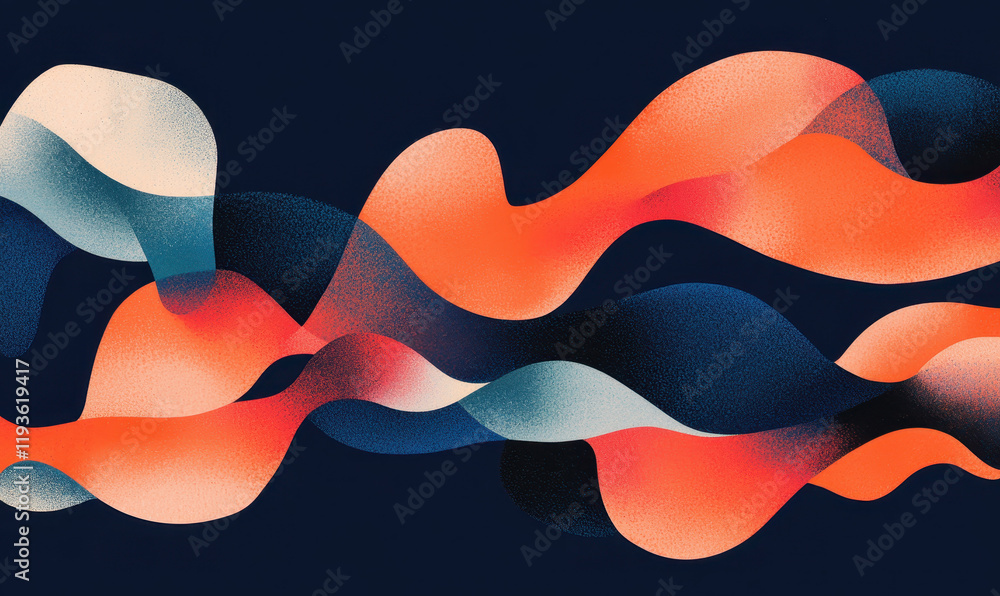Poster dynamic abstract waves with vibrant gradient colors illustrating a modern art design with fluid curv