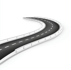 Naklejka premium rotating Road symbol, freeway icon, highway racing track, urban Journey sign, Curved highway, Curved road track