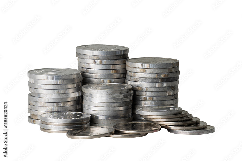 Poster heap of coin isolated element