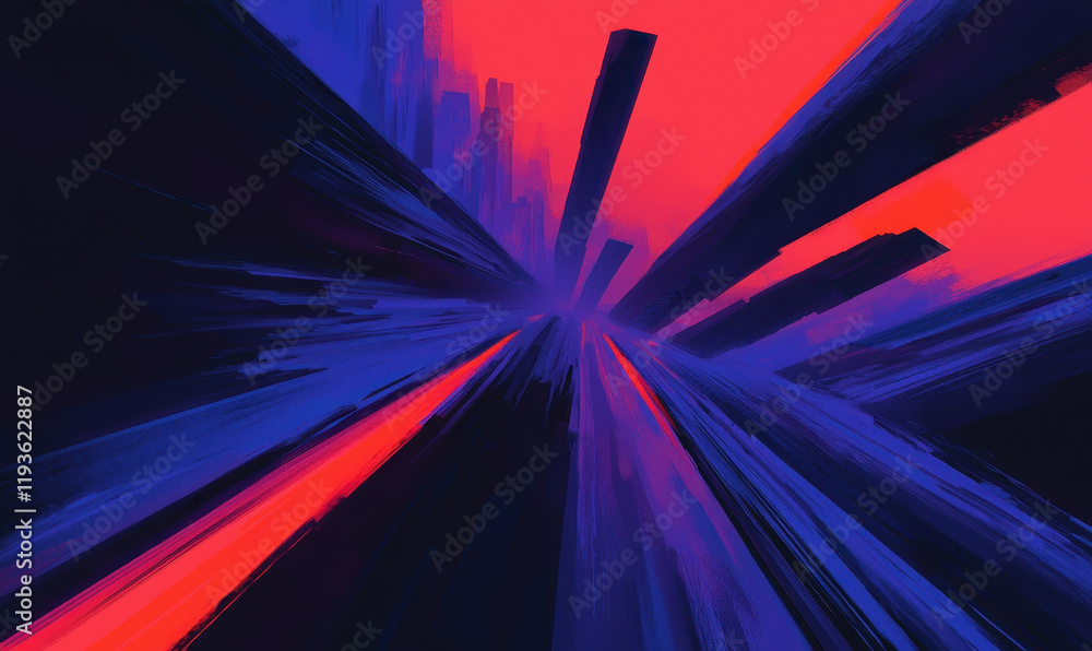 Aufkleber dazzling abstract composition with dynamic brushstrokes and vivid colors evoking movement and energy