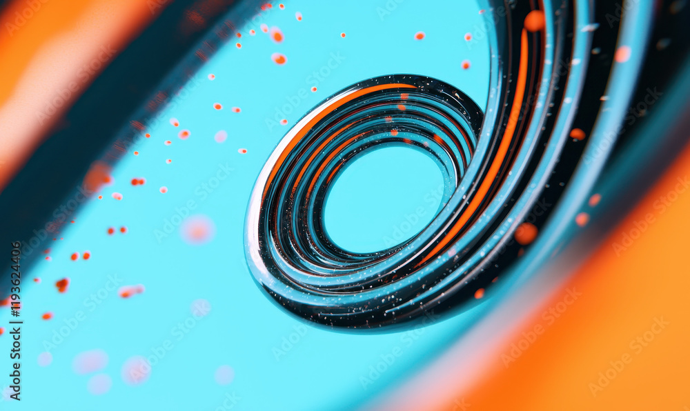 Aufkleber vibrant abstract spiral design with dynamic color harmony in modern geometric style