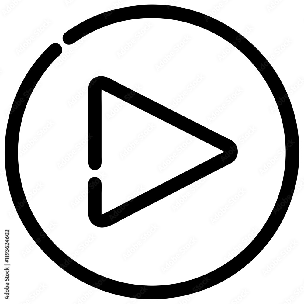 Poster play button icon for video content in mobile apps and websites interface