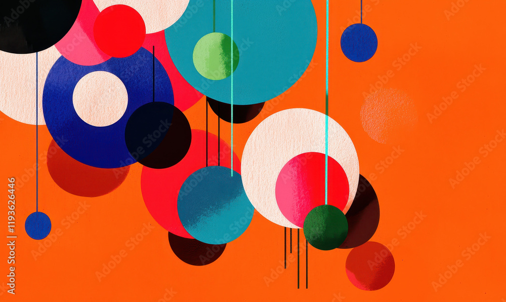 Poster bold and vibrant abstract circles design with geometric patterns and dynamic textures for modern gra