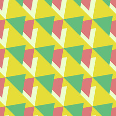 Seamless geometric pattern with colored triangles