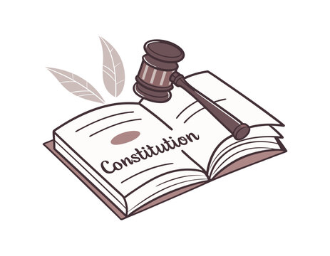 brown gavel on constitution book clip art preview