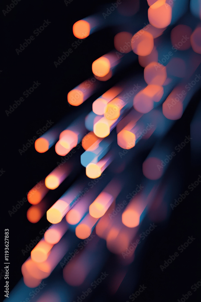 Poster captivating fiber optic light display showcasing vibrant data streams and advanced communication tec