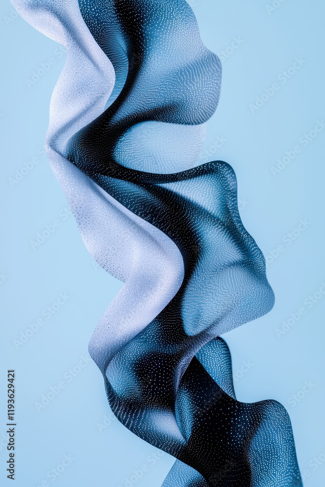 Poster dynamic abstract digital wave on blue background: a mesmerizing blend of black and blue mesh pattern