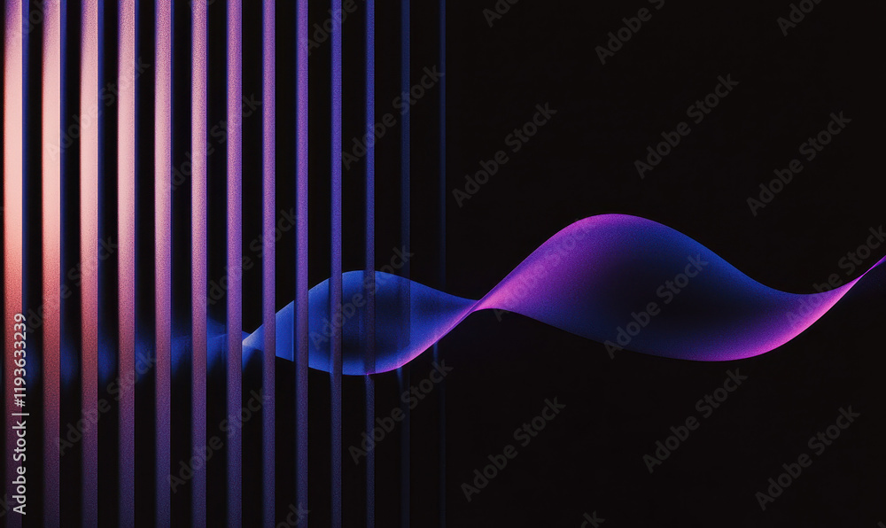 Poster explore the mesmerizing world of abstract neon waves and patterns: a dynamic fusion of light and des